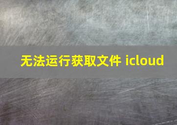 无法运行获取文件 icloud